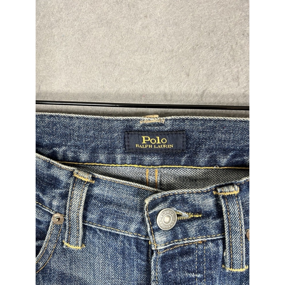Polo Ralph Lauren Varick Slim Straight Distressed Serape Patchwork Mens 31x30 - Picture 4 of 16